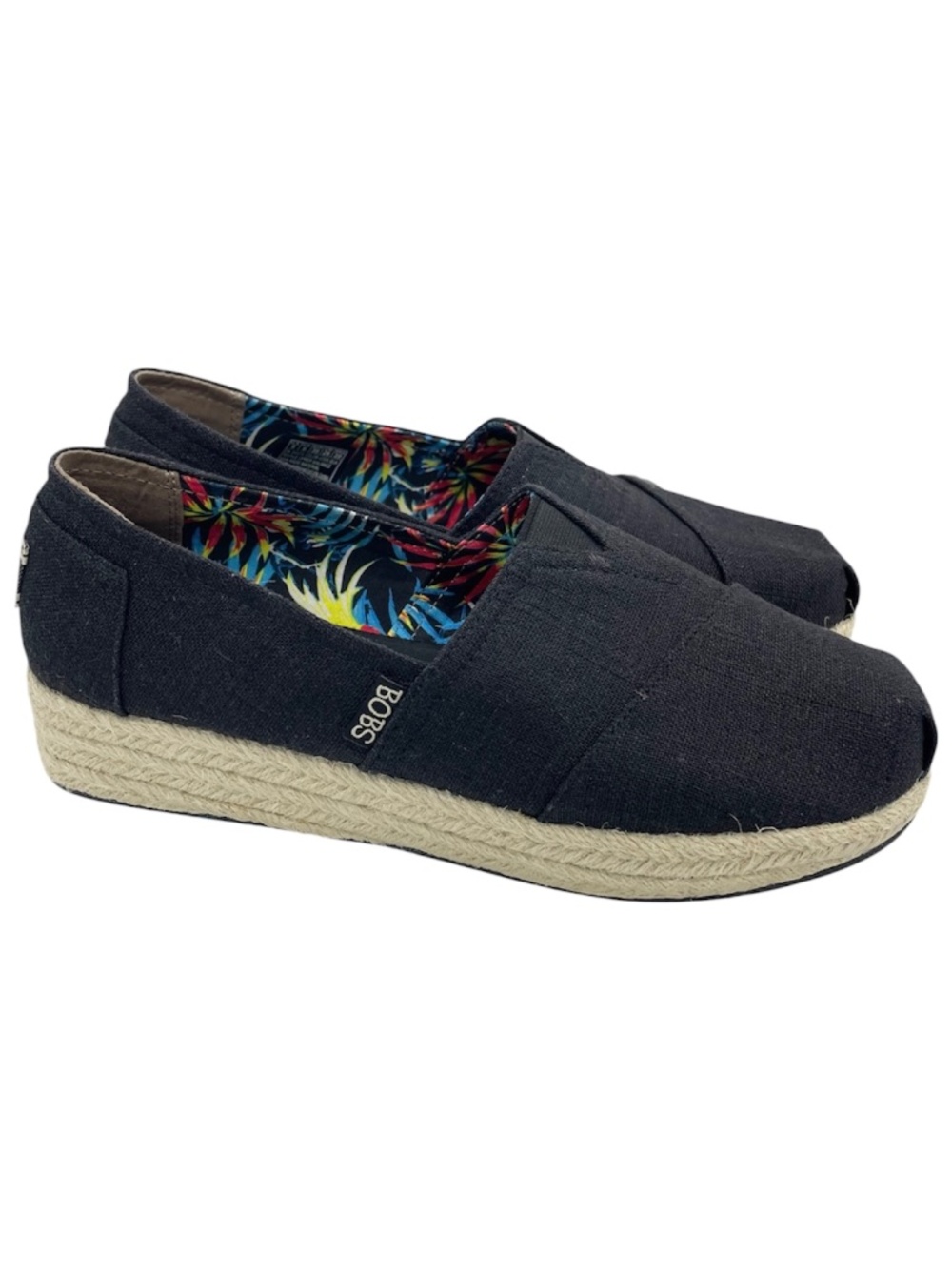 SKECHERS Bobs espadrille black slip on flats women’s Size 9